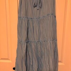 Light Blue Boho Maxi skirt S flowy size Medium